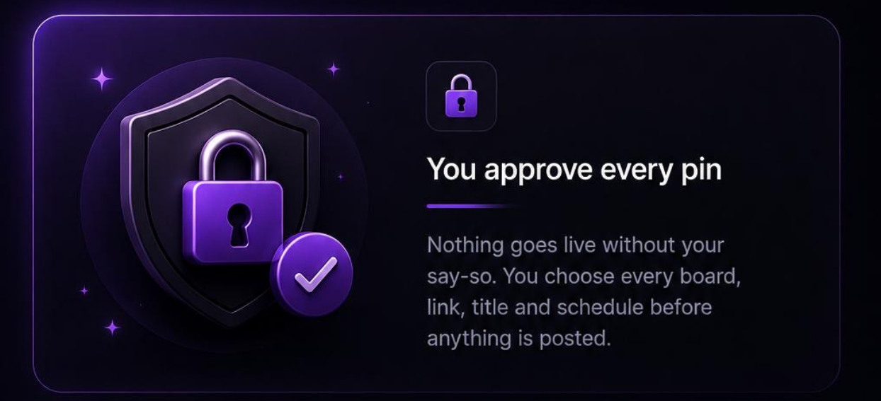 You approve every pin